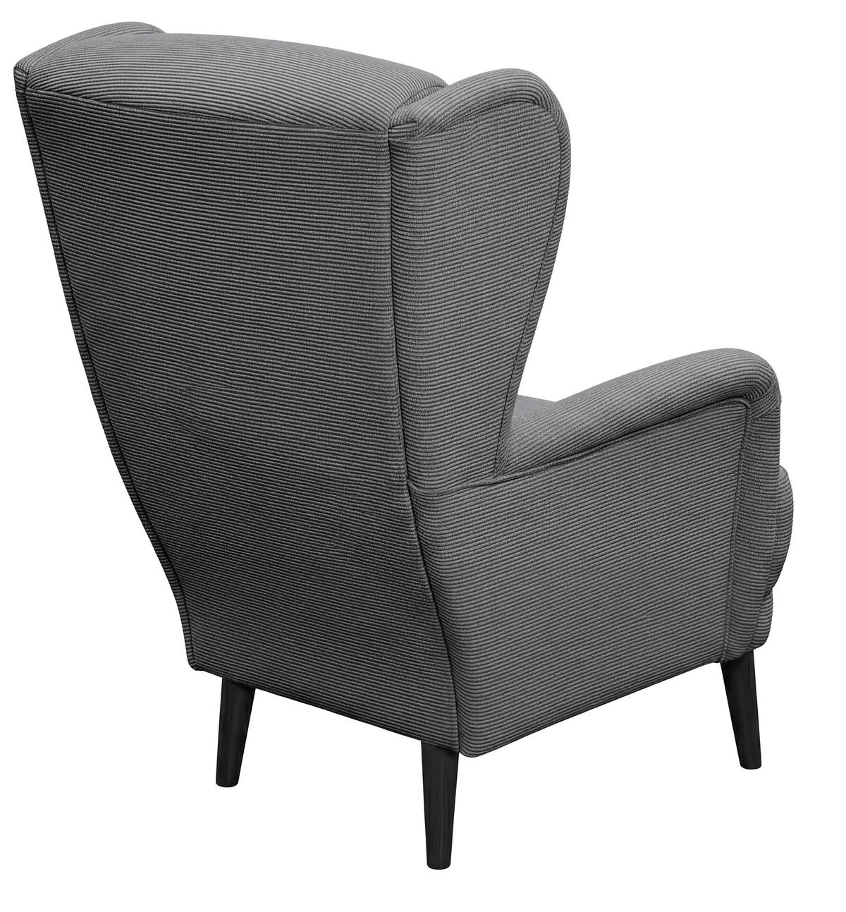 SESSEL in Cord Anthrazit  - Anthrazit/Schwarz, MODERN, Holz/Textil (74/106/94cm) - MID.YOU