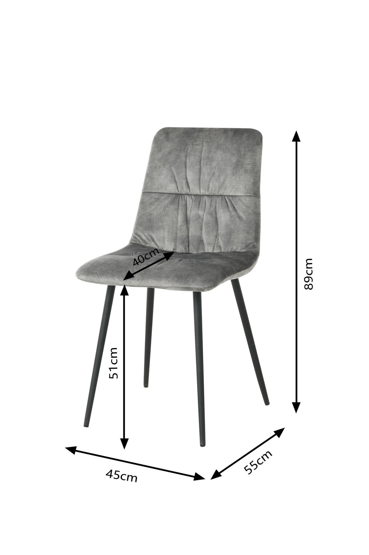 STOLICA  siva       - siva/crna, drvo/metal (45/88/54cm) - Carryhome