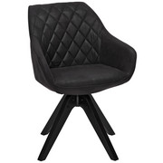 ARMLEHNSTUHL Mikrofaser Schwarz, Dunkelgrau - Dunkelgrau/Schwarz, LIFESTYLE, Holz/Textil (60/83/65cm) - Landscape