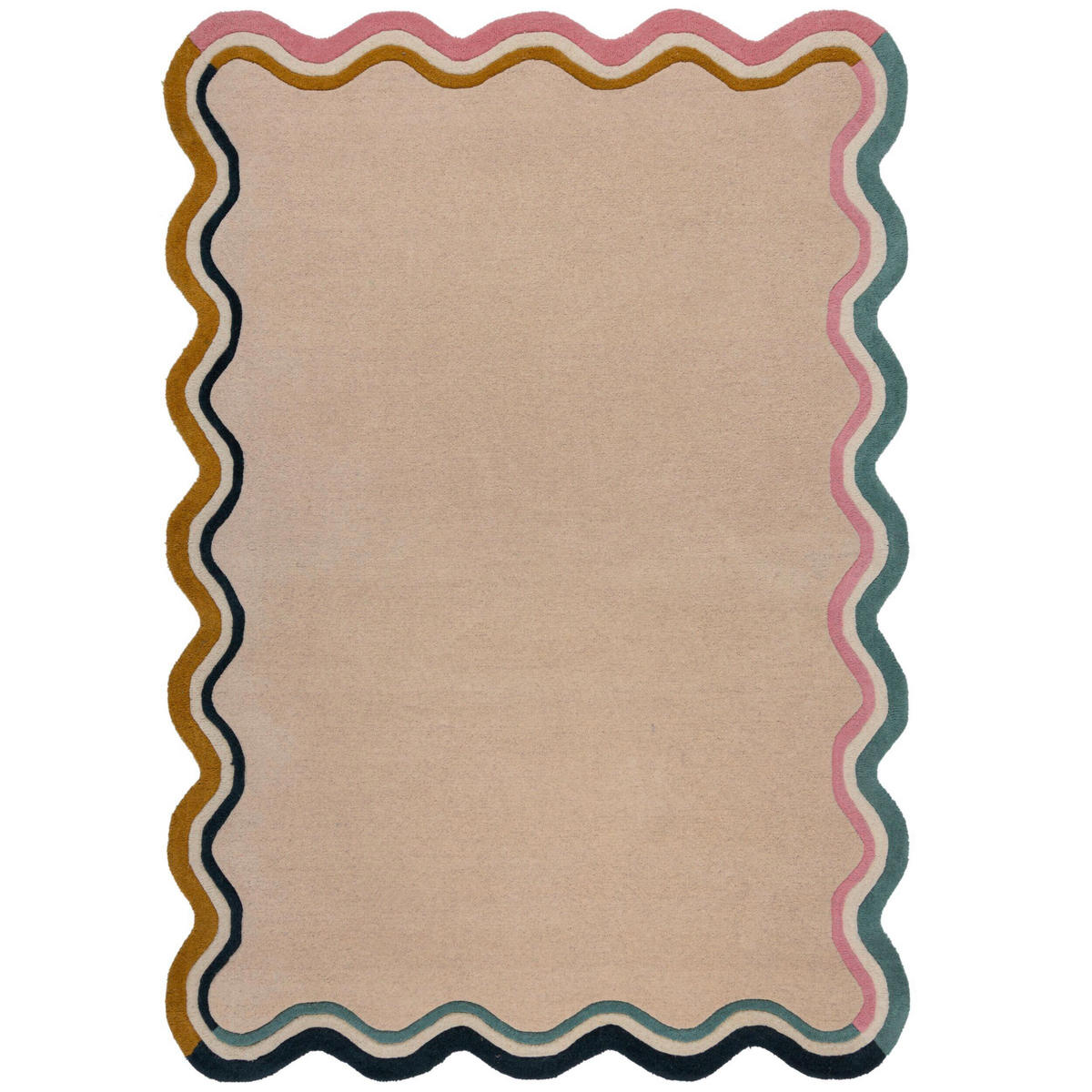 WOLLTEPPICH 200/290 cm Wool Scallop Multicolor  - Multicolor, Basics, Textil (200/290cm) - Xora