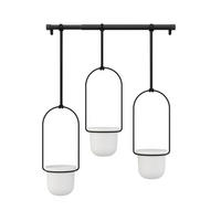 BLUMENTOPF Weiß, Schwarz  - Schwarz/Weiß, Basics, Kunststoff/Metall (107/15/63cm) - Umbra