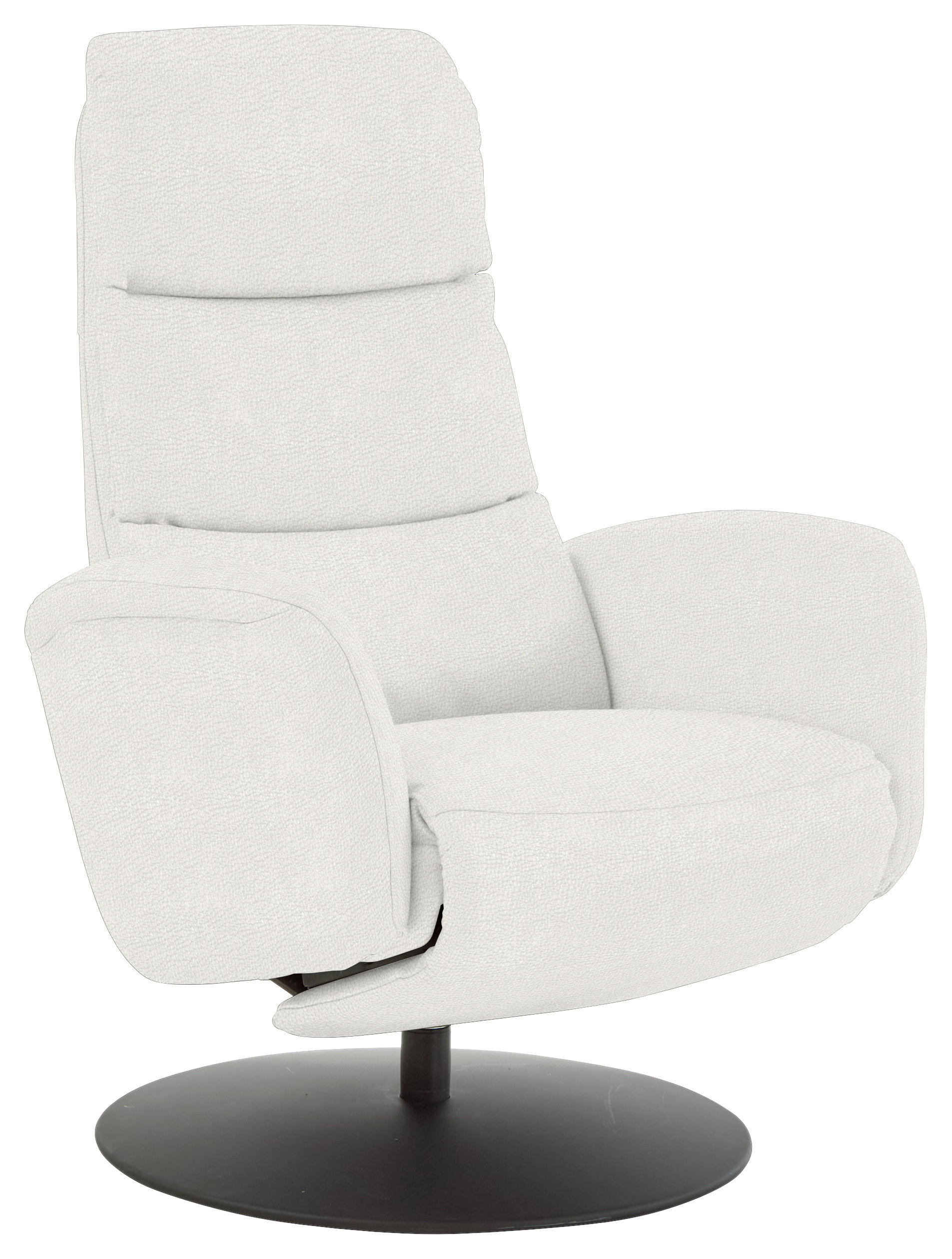RELAXSESSEL in Leder Weiss  - Weiss/Schwarz, Design, Leder/Metall (76/108/86cm) - Dieter Knoll