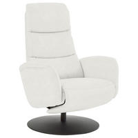 RELAXSESSEL in Leder Weiss  - Weiss/Schwarz, Design, Leder/Metall (76/108/86cm) - Dieter Knoll