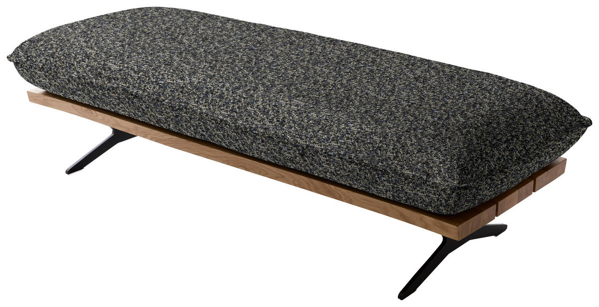 ECKSOFA Chenille, Flachgewebe Wildeiche, Blaugrau  - Wildeiche/Blaugrau, Design, Holz/Textil (284/161cm) - Koinor