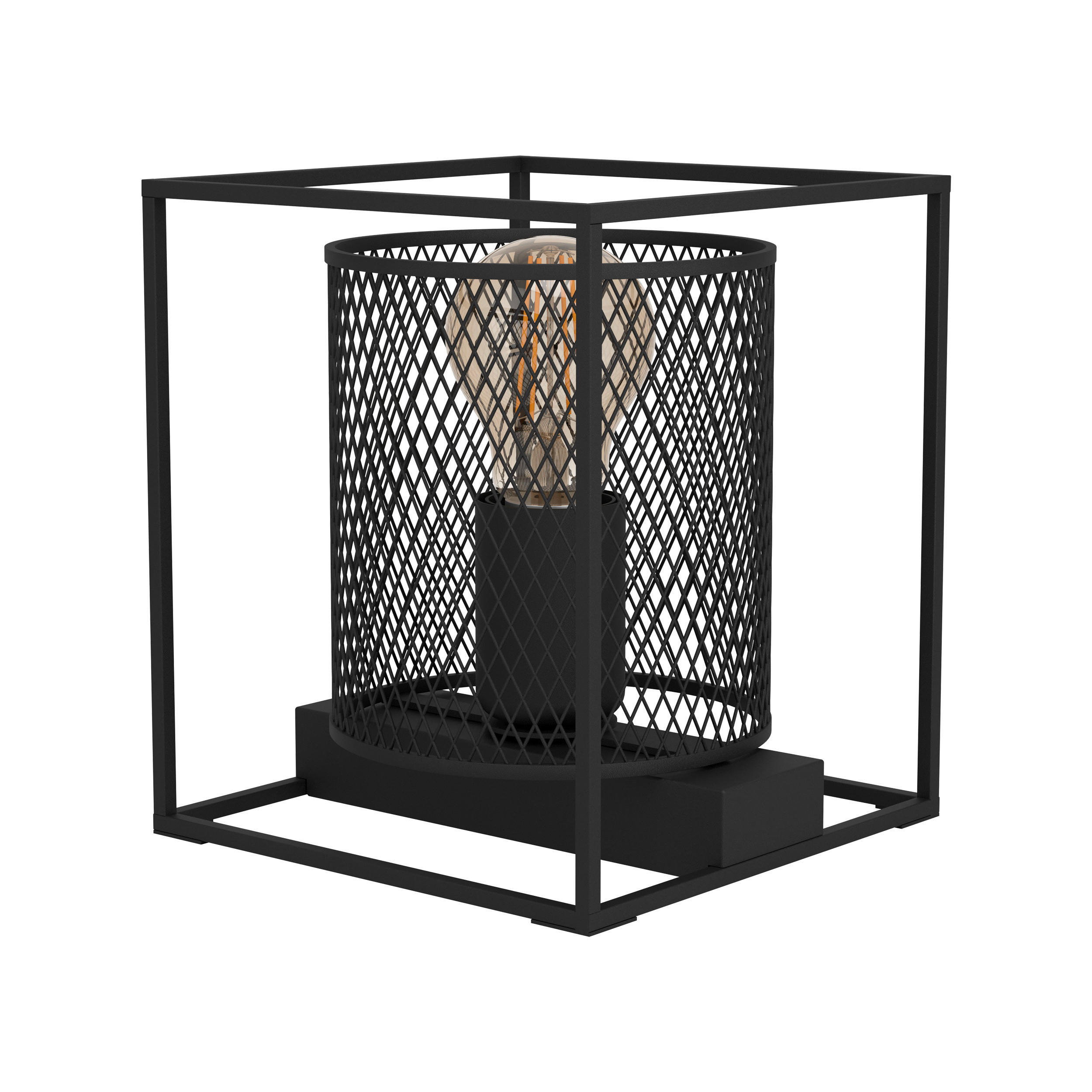 TISCHLEUCHTE 16,5/16,5/19 cm   - Schwarz, Design, Metall (16,5/16,5/19cm) - Eglo