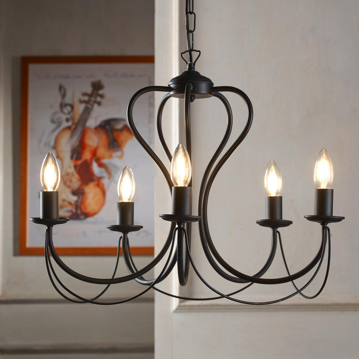 KRONLEUCHTER 55/105 cm   - Schwarz, Basics, Metall (55/105cm)