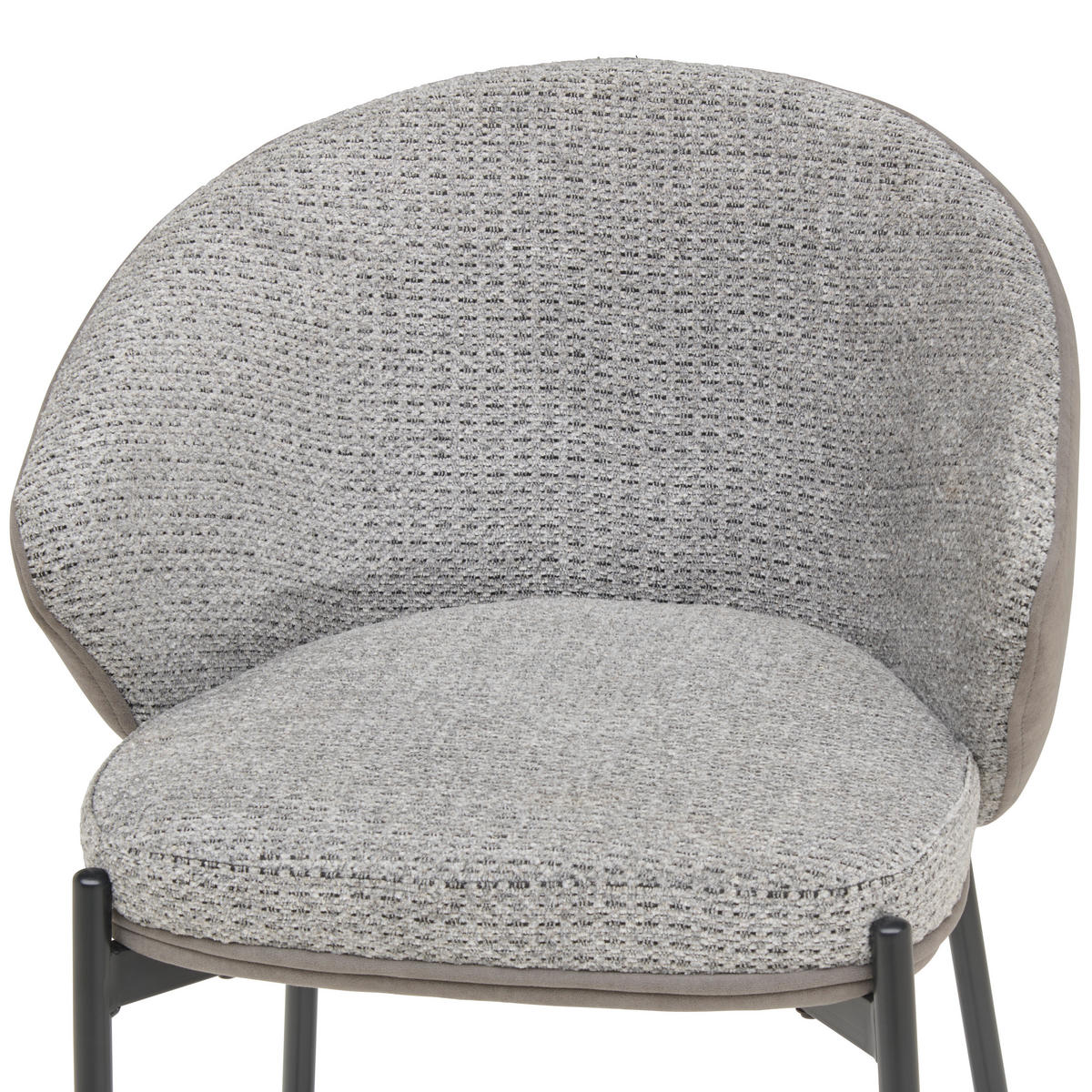 BARHOCKER Samt Grau Eisen  - Schwarz/Grau, MODERN, Textil/Metall (53,5/101/54cm) - MID.YOU