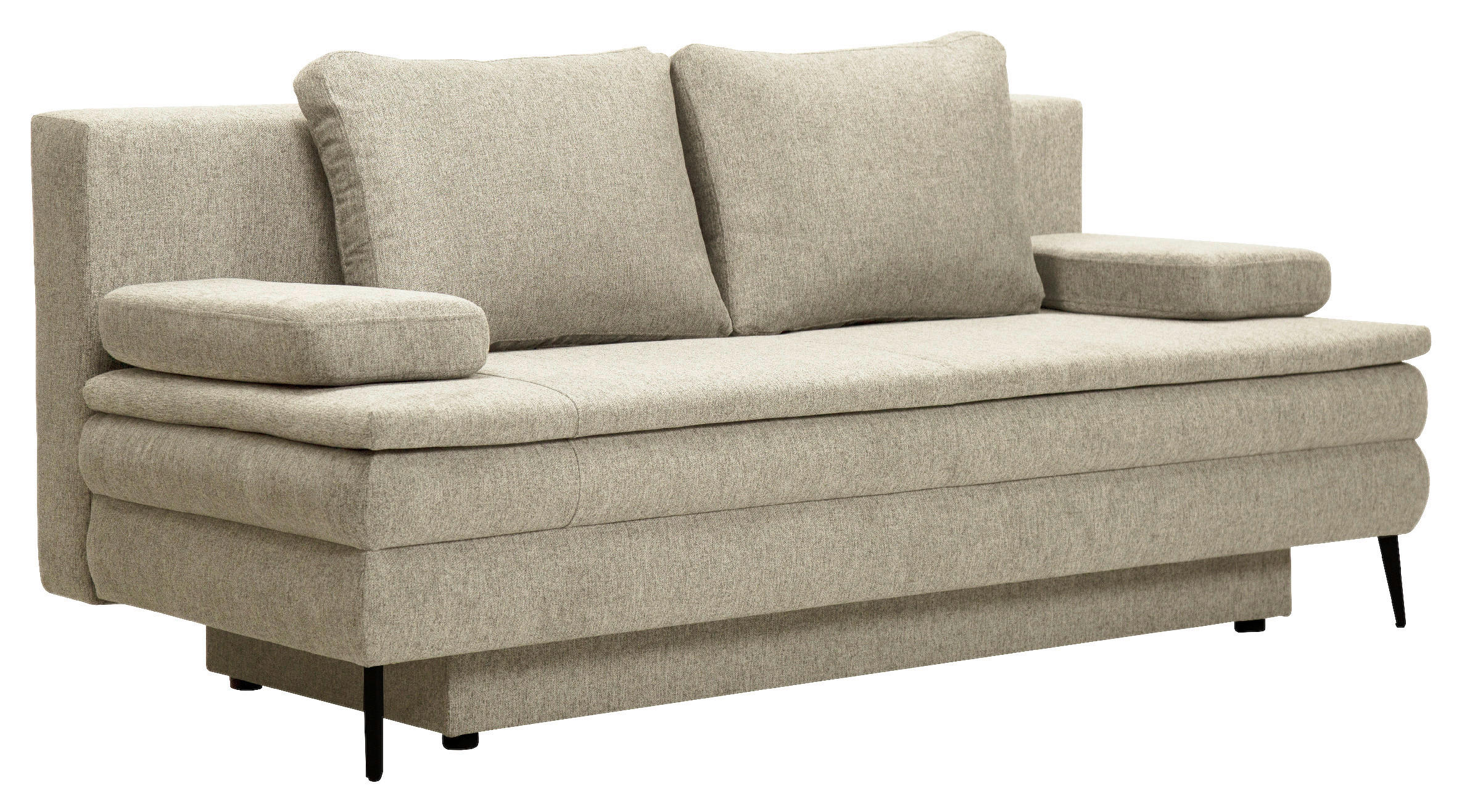 SCHLAFSOFA Webstoff Beige  - Beige/Schwarz, Design, Kunststoff/Textil (200/90/100cm) - Venda