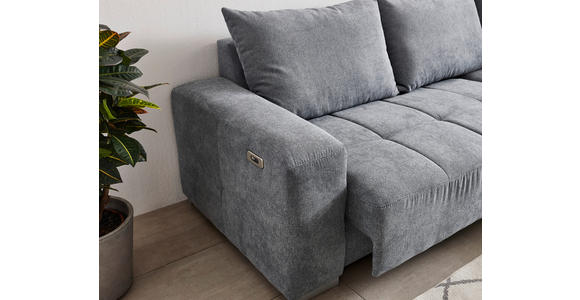Wohnlandschaft inkl.Funktionen Hellgrau - Silberfarben/Hellgrau, KONVENTIONELL, Holz/Textil (294/195cm) - Cantus