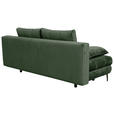 SCHLAFSOFA  mit Liegefunktion, Schlafen auf Sitzhöhe, Rücken echt Chenille Dunkelgrün  - Dunkelgrün/Schwarz, KONVENTIONELL, Textil/Metall (203/94/96cm) - Carryhome