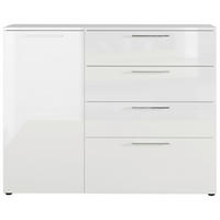 KOMMODE  in 135/107/40 cm  - Chromfarben/Schwarz, MODERN, Holzwerkstoff/Kunststoff (135/107/40cm) - Germania