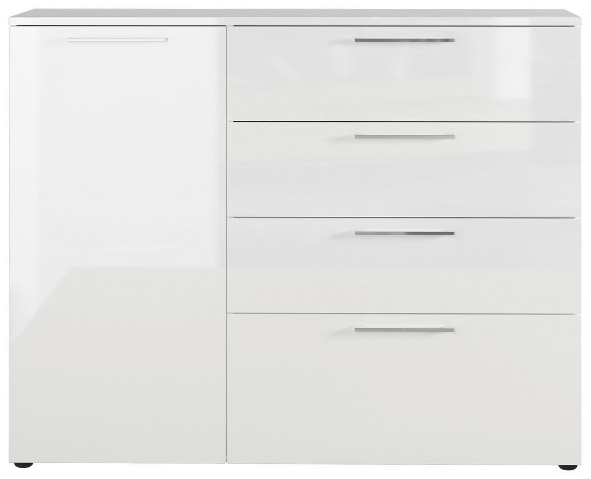 KOMMODE  in 135/107/40 cm  - Chromfarben/Schwarz, MODERN, Holzwerkstoff/Kunststoff (135/107/40cm) - Germania