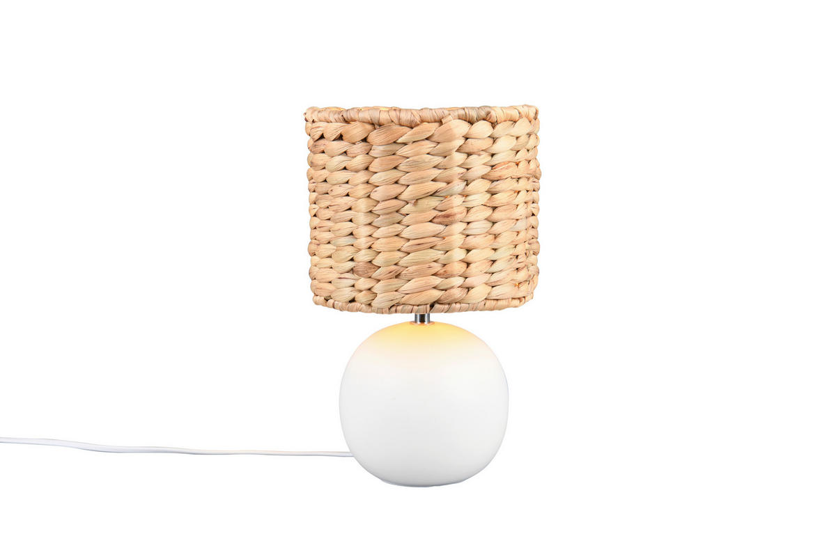 TISCHLEUCHTE - Weiss/Braun, Basics, Naturmaterialien/Keramik (18/29cm) - Trio Leuchten