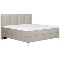 BOXSPRINGBETT 160/200 cm  in Beige  - Beige/Alufarben, Modern, Textil (160/200cm) - MID.YOU