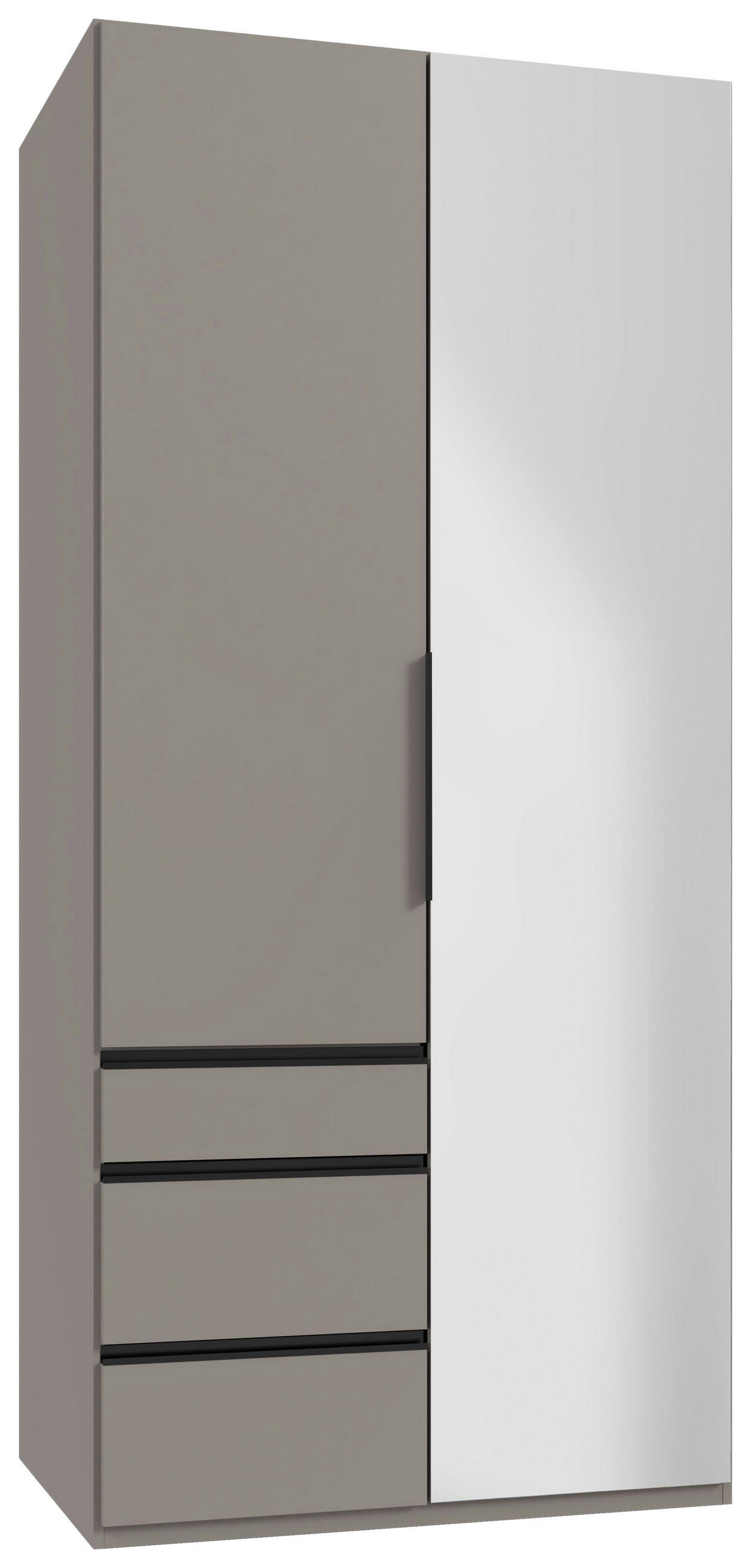 DREHTÜRENSCHRANK  in Sahara  - Schwarz/Sahara, KONVENTIONELL, Glas/Holzwerkstoff (100/236/58cm) - MID.YOU