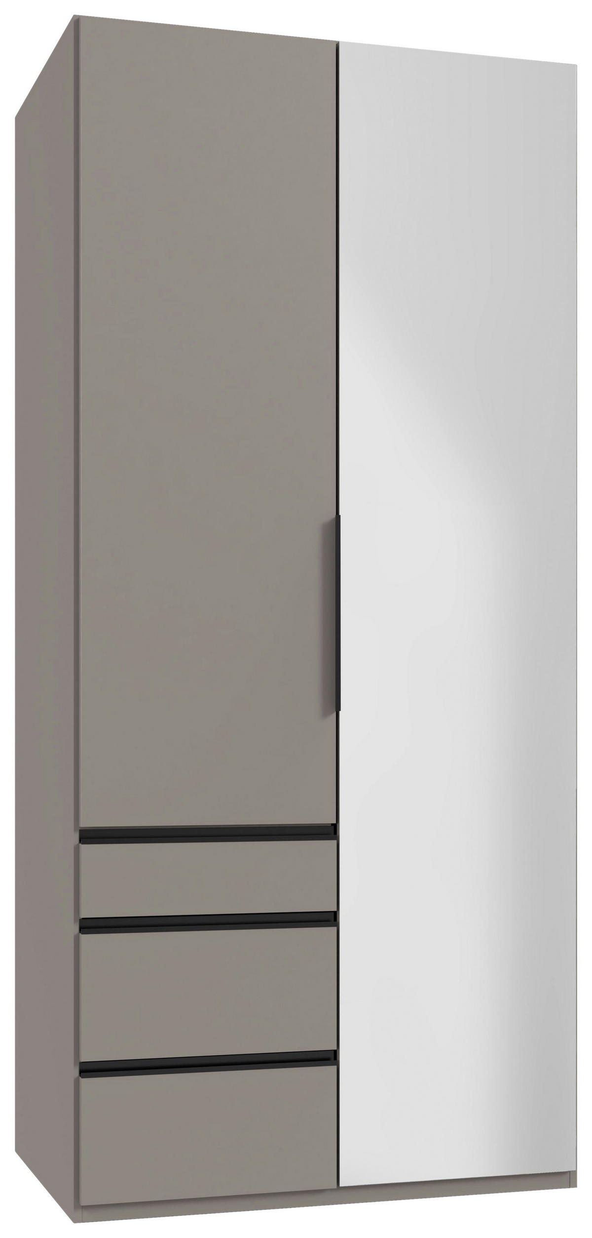 DREHTÜRENSCHRANK  in Sahara  - Schwarz/Sahara, KONVENTIONELL, Glas/Holzwerkstoff (100/236/58cm) - MID.YOU