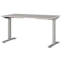 SCHREIBTISCH 140/80/72-118 cm  in Silberfarben, Kaschmir  - Kaschmir/Silberfarben, Modern, Holzwerkstoff/Metall (140/80/72-118cm) - Novel