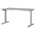 SCHREIBTISCH höhenverstellbar  - Kaschmir/Silberfarben, MODERN, Holzwerkstoff/Metall (140/80/72-118cm) - Novel