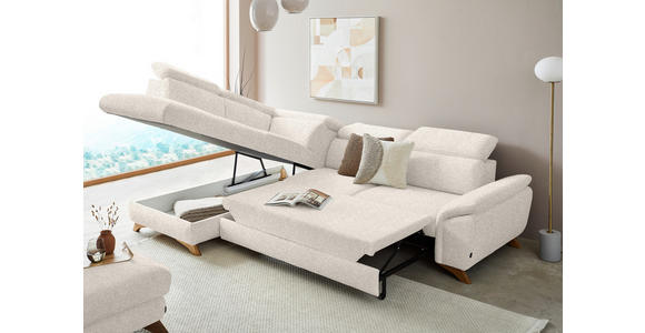 ECKSOFA in Bouclé Creme 212/287 cm - Eichefarben/Creme, MODERN, Holz/Textil (212/287cm) - Valnatura