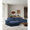 ECKSOFA VIGO Dunkelblau  - Schwarz/Dunkelblau, Design, Textil (172/303cm) - MID.YOU