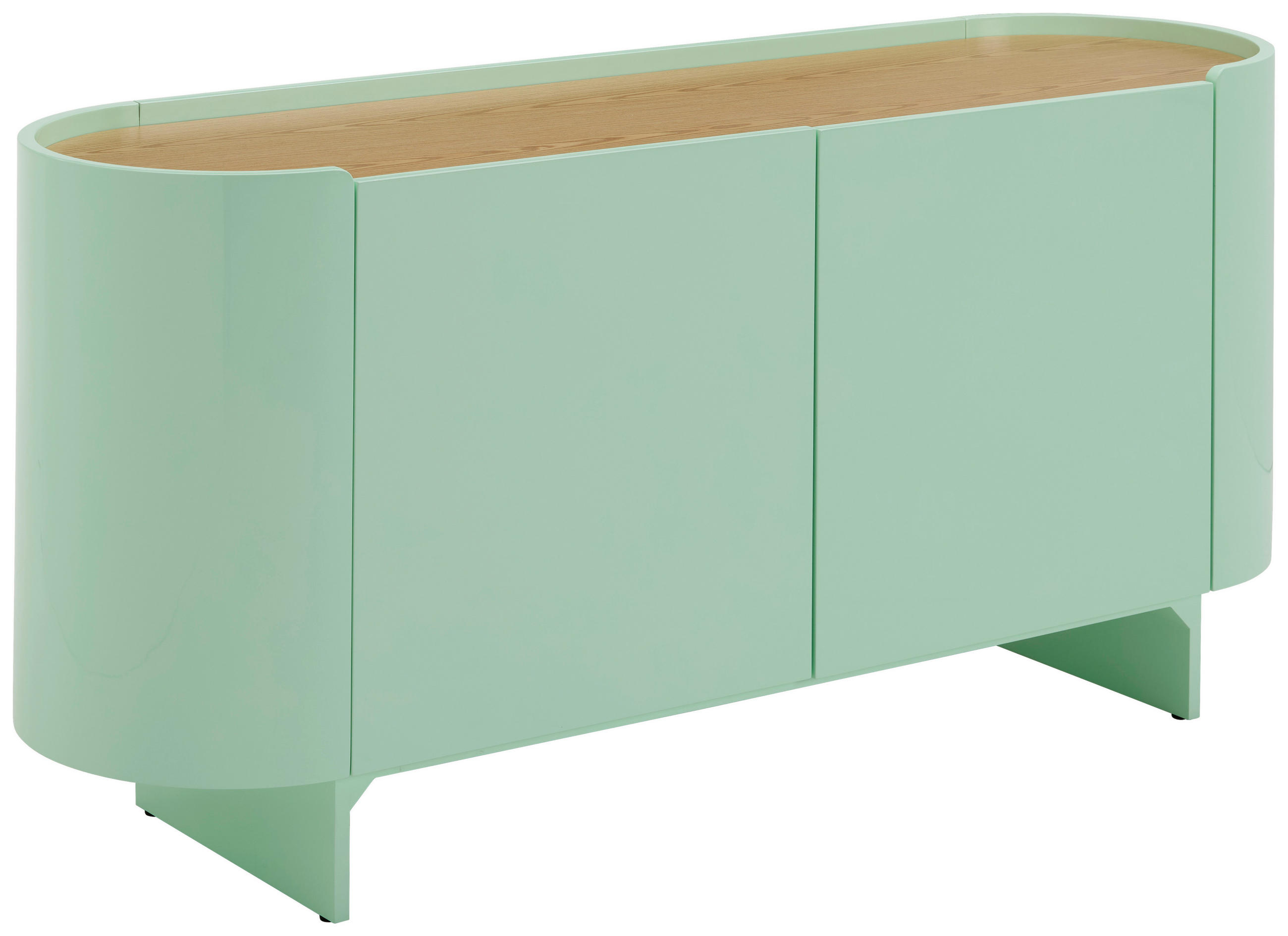 SIDEBOARD  in 160/75/45 cm  - Eichefarben/Grün, Design, Holz/Holzwerkstoff (160/75/45cm) - Novel