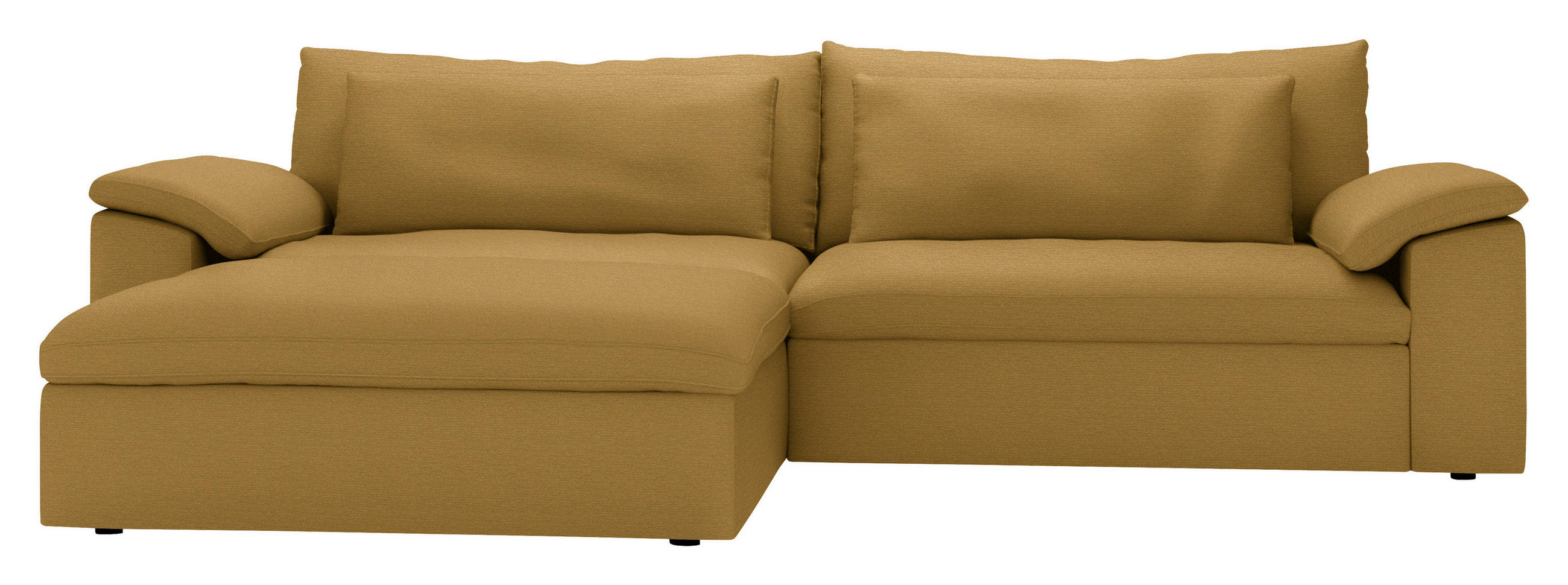 ECKSOFA  Chenille Currygelb  - Currygelb/Schwarz, Modern, Kunststoff/Textil (198/306cm) - Carryhome