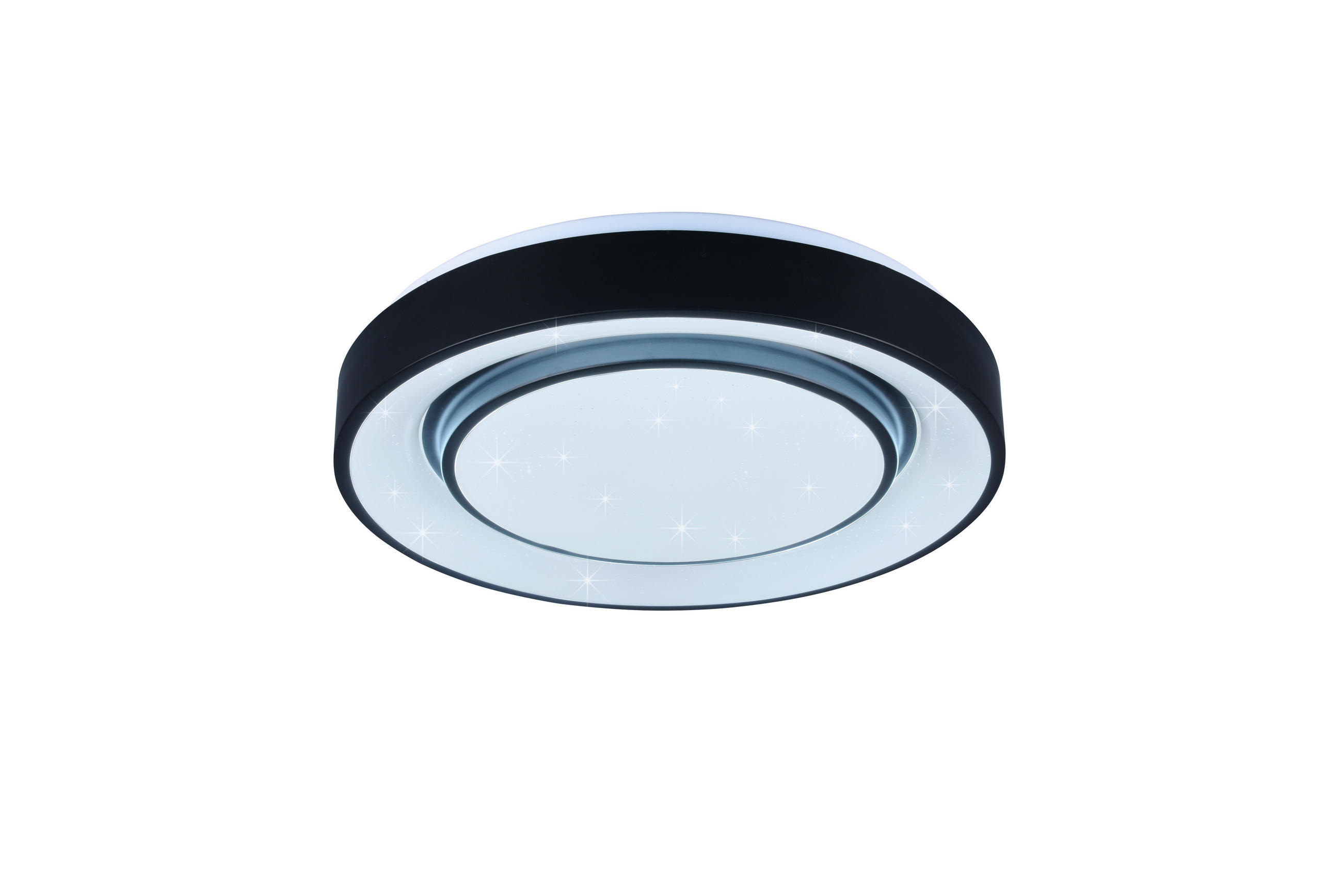 LED-DECKENLEUCHTE MONA  Smart 38/7,5 cm   - Schwarz, Basics, Metall (38/7,5cm)