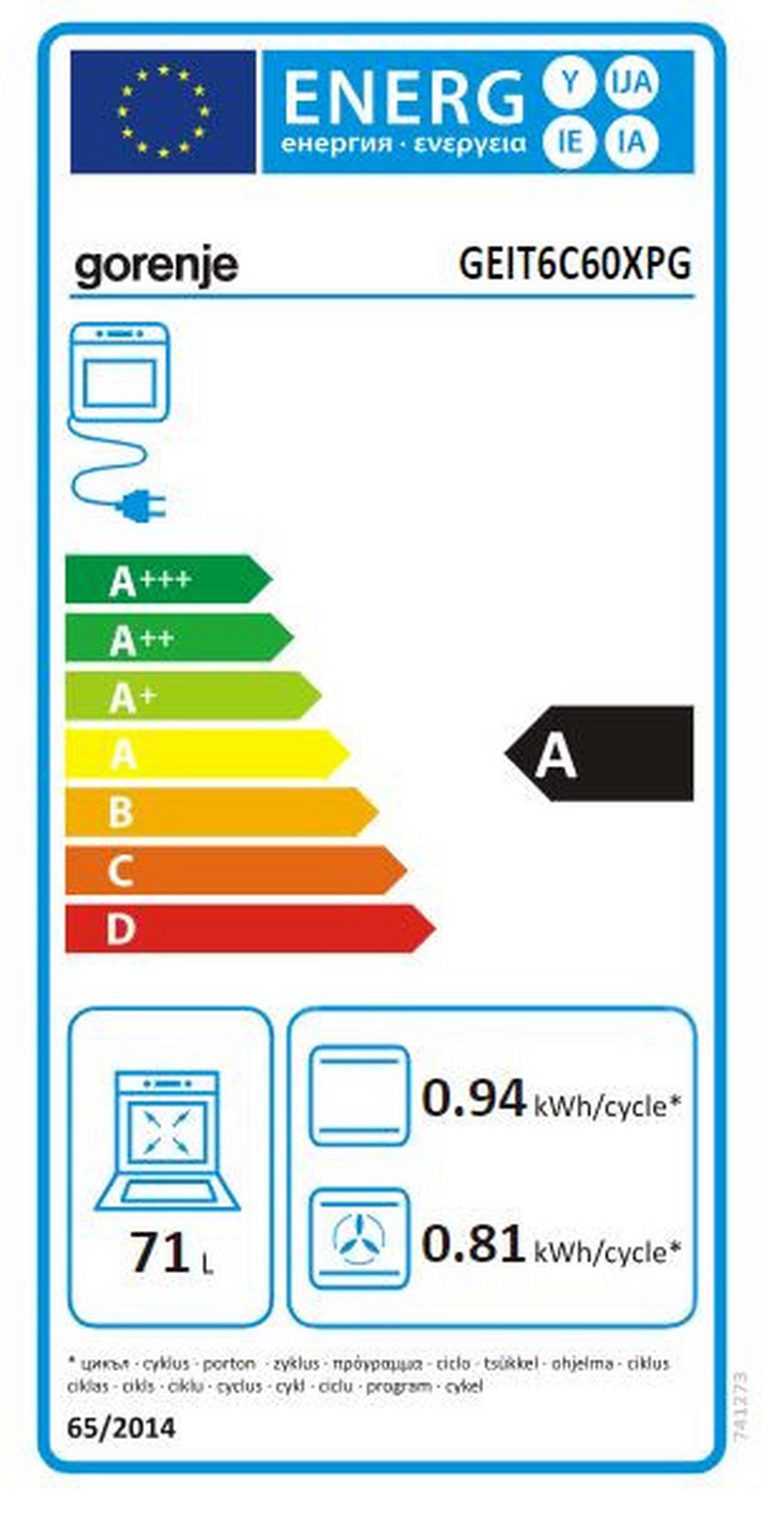 HERDSET GEIT6C60XPG  - Edelstahlfarben, MODERN, Glas/Kunststoff (60/85/60cm) - Gorenje