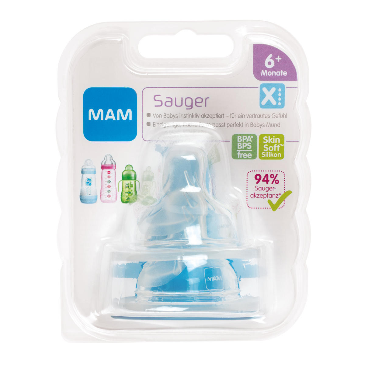 FLÄSCHCHENSAUGER  - Transparent, Basics, Kunststoff - MAM