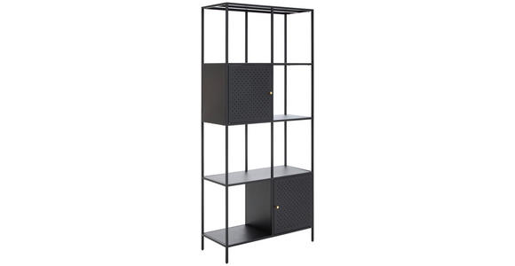 REGAL Schwarz  - Goldfarben/Schwarz, Trend, Metall (80/180/35cm) - Carryhome