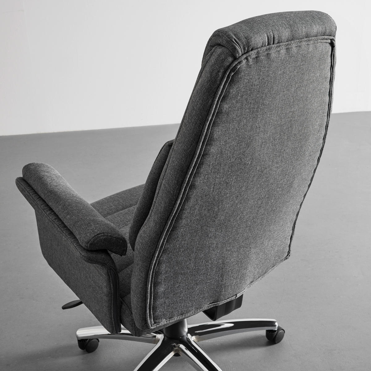 CHEFSESSEL Webstoff Chromfarben, Dunkelgrau  - Chromfarben/Dunkelgrau, MODERN, Holz/Kunststoff (68/116-122/72cm) - Livetastic
