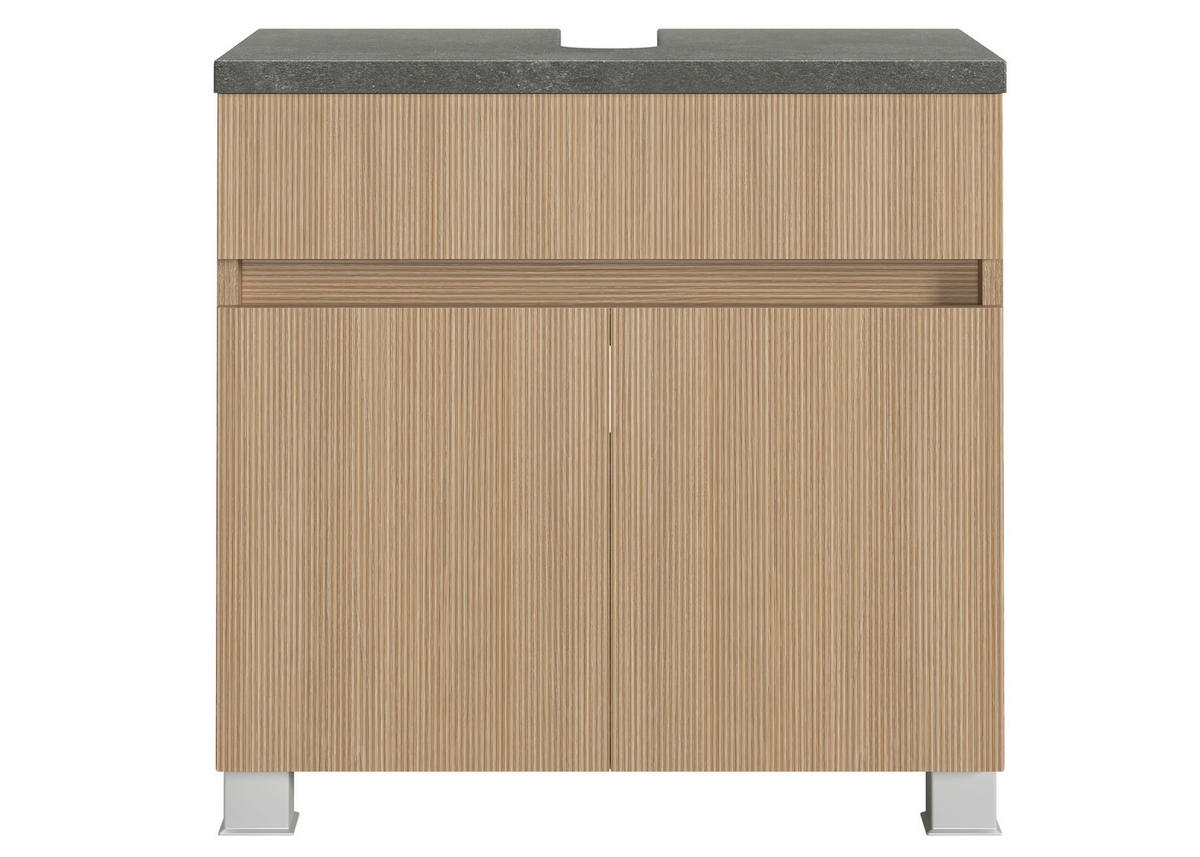 WASCHBECKENUNTERSCHRANK 60/54/35 cm  - Eichefarben/Silberfarben, KONVENTIONELL, Holzwerkstoff/Kunststoff (60/54/35cm) - Xora
