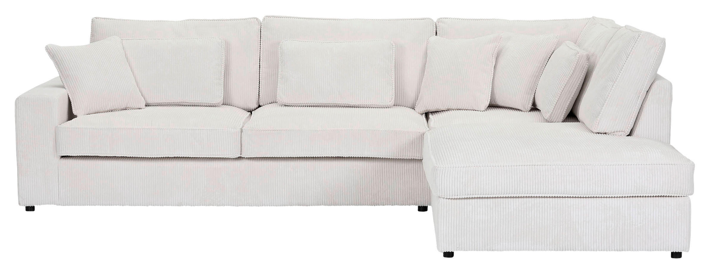 ECKSOFA Naturfarben Cord Zierkissen, Rückenkissen, Rücken echt  - Schwarz/Naturfarben, MODERN, Kunststoff/Textil (307/228cm) - Carryhome