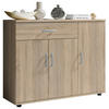 KOMODA   90/70/30 cm   hrast Sonoma  - srebrne boje/hrast Sonoma, Design, drvni materijal/plastika (90/70/30cm) - Boxxx