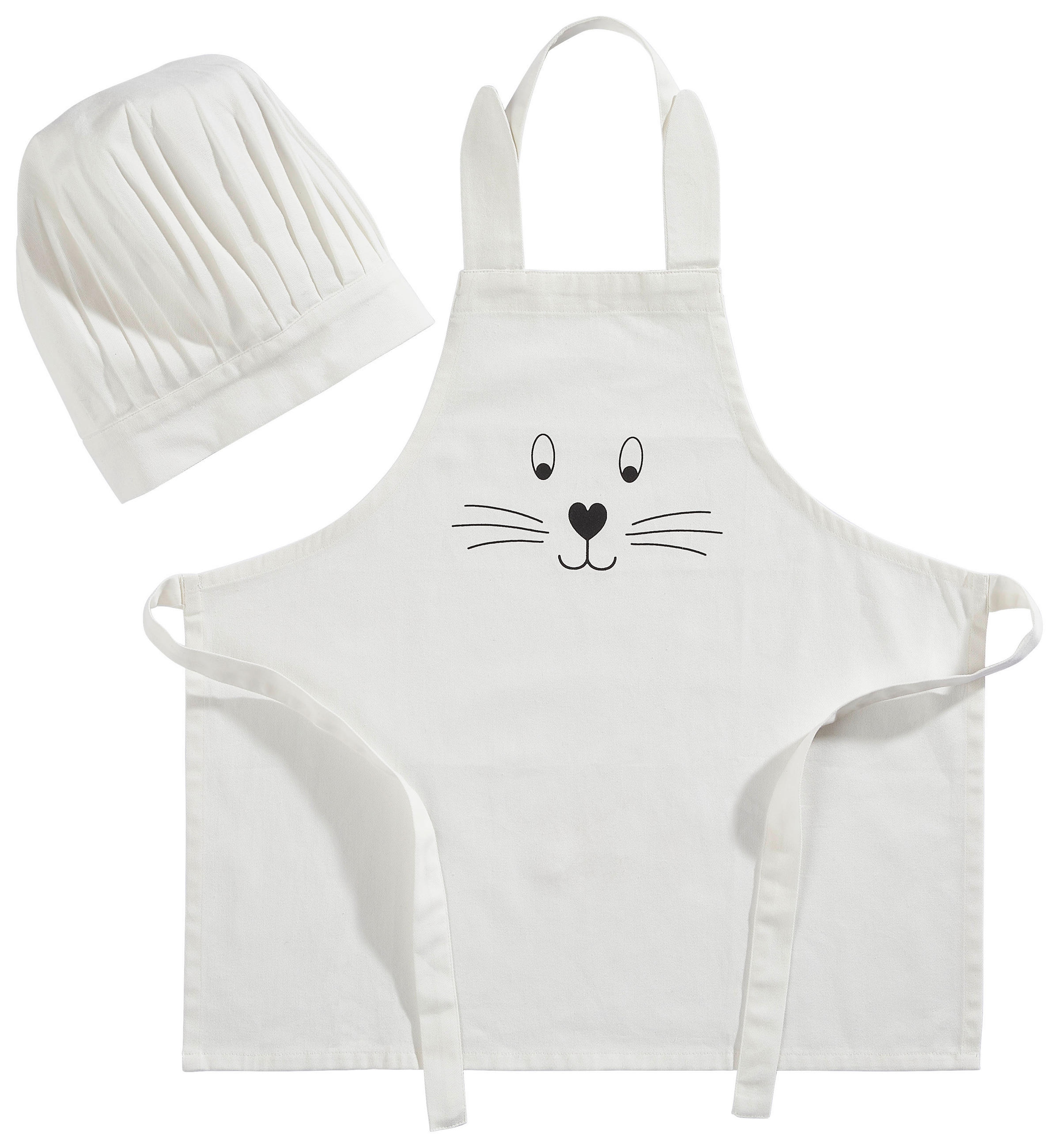 Baumwoll Kinderschürzen-Set Weiß  - Weiß, Trend, Textil (55/56cm) - My Baby Lou