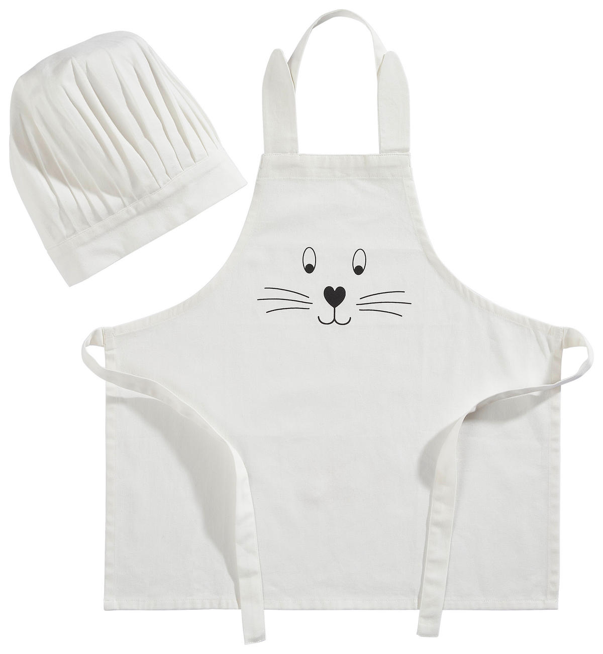 Baumwoll Kinderschürzen-Set Weiß  - Weiß, Trend, Textil (55/56cm) - My Baby Lou