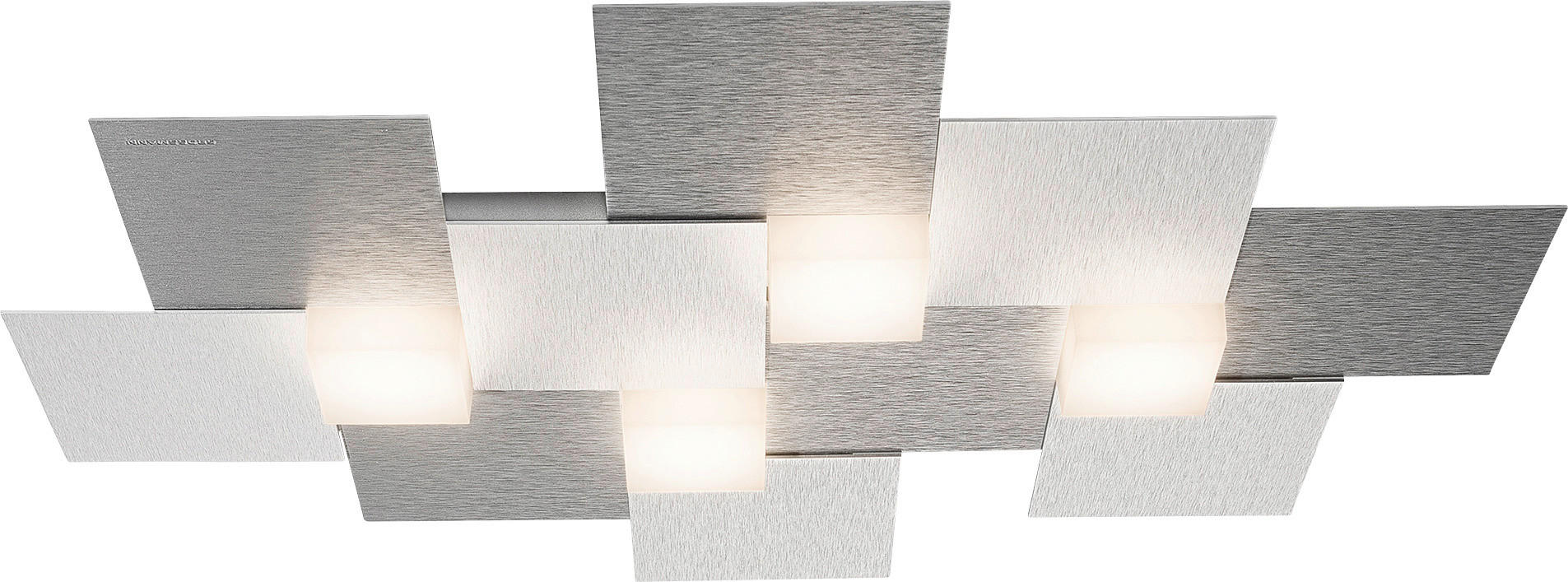 LED-DECKENLEUCHTE  - Alufarben, Design, Metall (55/38,5/5,2cm) - Grossmann