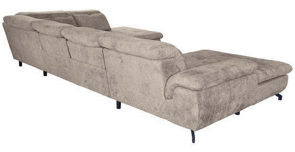 WOHNLANDSCHAFT Beige Struktur  - Beige/Schwarz, KONVENTIONELL, Textil/Metall (188/357/253cm) - Carryhome