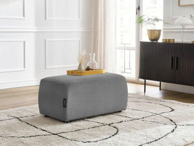HOCKER ATILLA Cord Dunkelgrau  - Dunkelgrau/Schwarz, MODERN, Kunststoff/Textil (92/44/48cm)