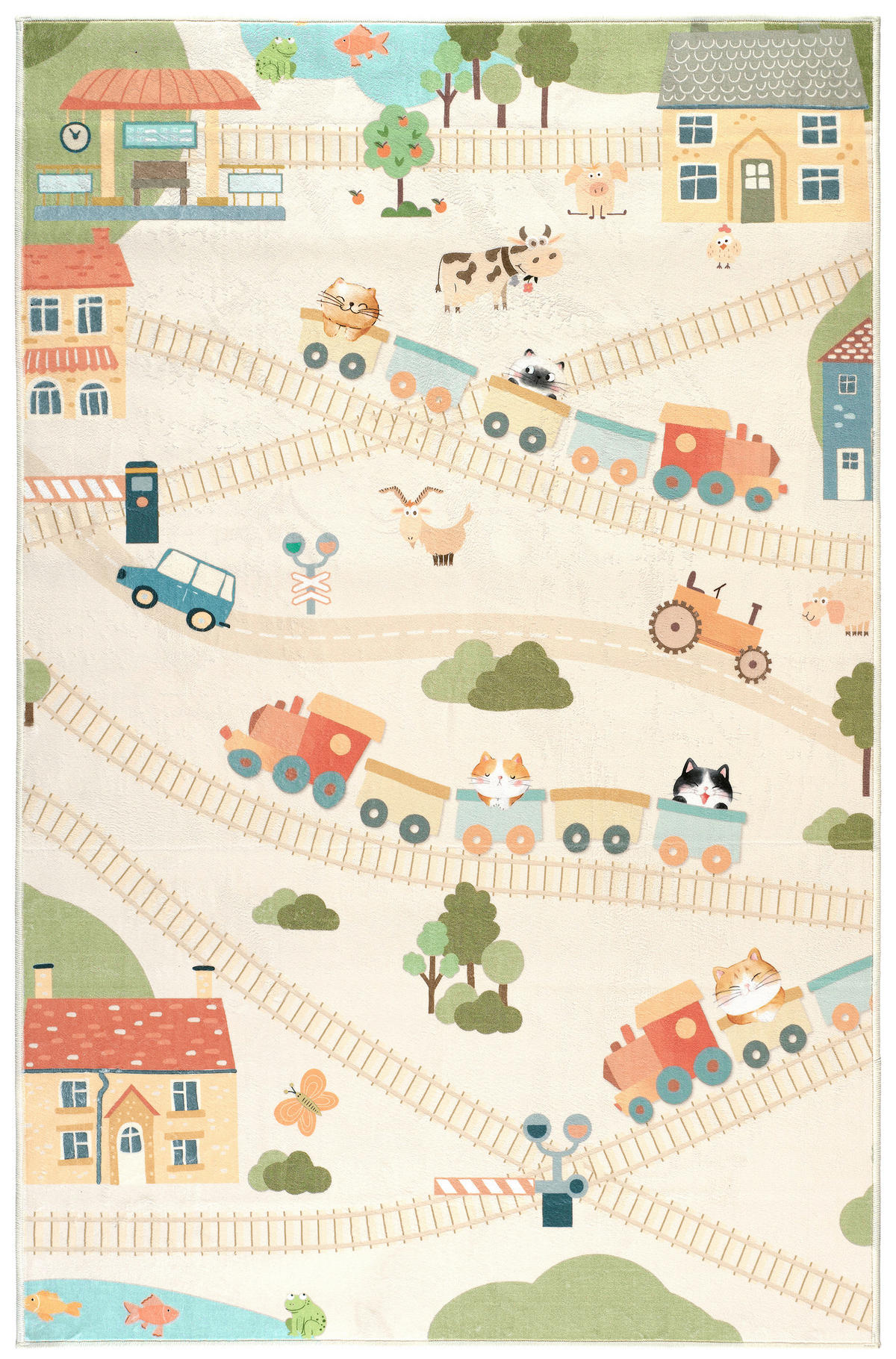 KINDERTEPPICH Living Verovia 120/180 cm  in Creme, Koralle, Salbeigrün  - Koralle/Salbeigrün, Trend, Kunststoff/Textil (120/180cm) - Lindorug