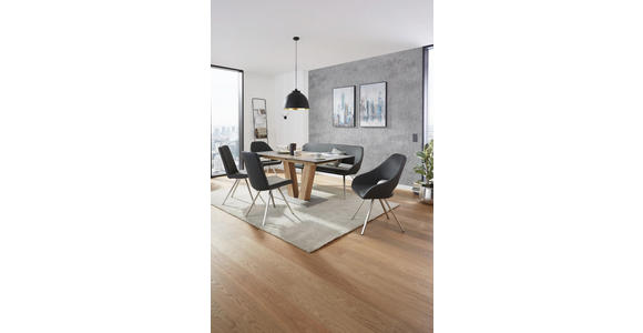 ESSTISCH in Kunststoff, Holzwerkstoff 140(180)/90/77 cm - Eichefarben/Graphitfarben, KONVENTIONELL, Holzwerkstoff/Kunststoff (140(180)/90/77cm) - Voleo