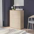KOMMODE , 75/99/35 cm, 4 Schublade(n)  - Silberfarben/Hellgelb, Trend, Holzwerkstoff/Kunststoff (75/99/35cm) - Carryhome