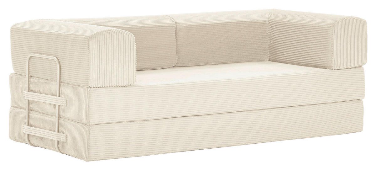 ROZKLADACIA POHOVKA, textil, krémová - krémová, Modern, textil (200/70/90cm) - Livetastic