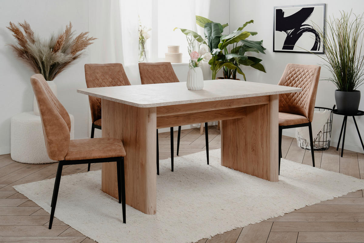 ESSTISCH in Holzwerkstoff 160-200/90/75 cm  - Sandfarben/Braun, Modern, Holzwerkstoff (160-200/90/75cm) - Livetastic