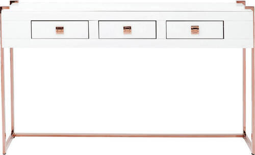 KONSOLENTISCH in Metall, Glas, Holzwerkstoff 134/40/82 cm    - Roségold/Weiß, Trend, Glas/Holzwerkstoff (134/40/82cm) - Kare-Design
