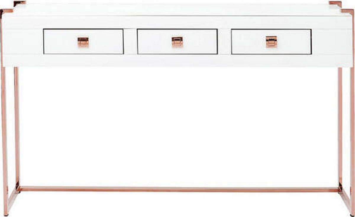 KONSOLENTISCH Weiß, Roségold  - Roségold/Weiß, Trend, Glas/Holzwerkstoff (134/40/82cm) - Kare-Design
