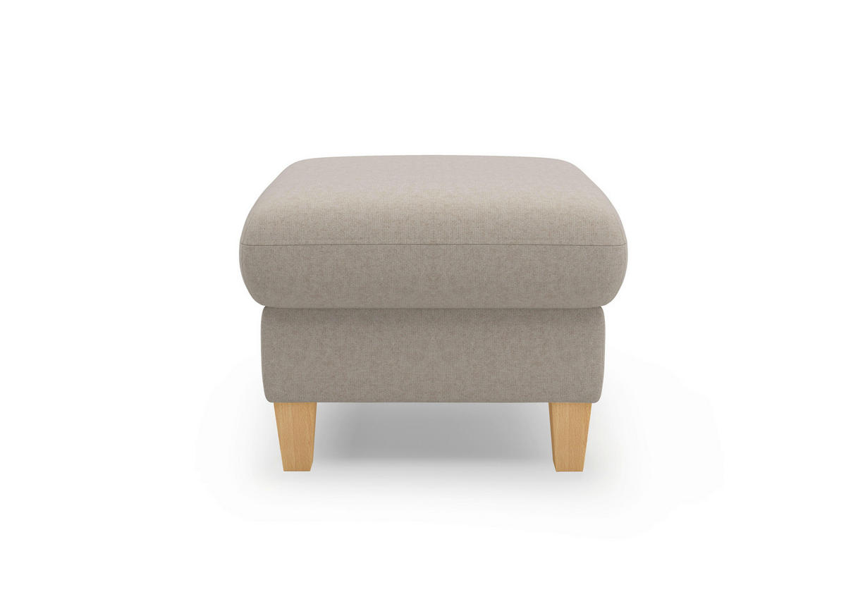 HOCKER Flachgewebe Taupe  - Taupe/Eichefarben, KONVENTIONELL, Holz/Textil (58/47/58cm) - Sit & More