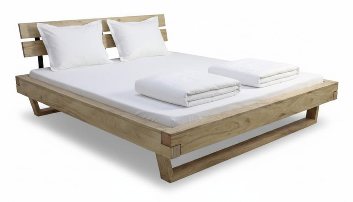 BALKENBETT 180/200 cm  in Naturfarben   - Naturfarben/Akaziefarben, MODERN, Holz (180/200cm) - MID.YOU