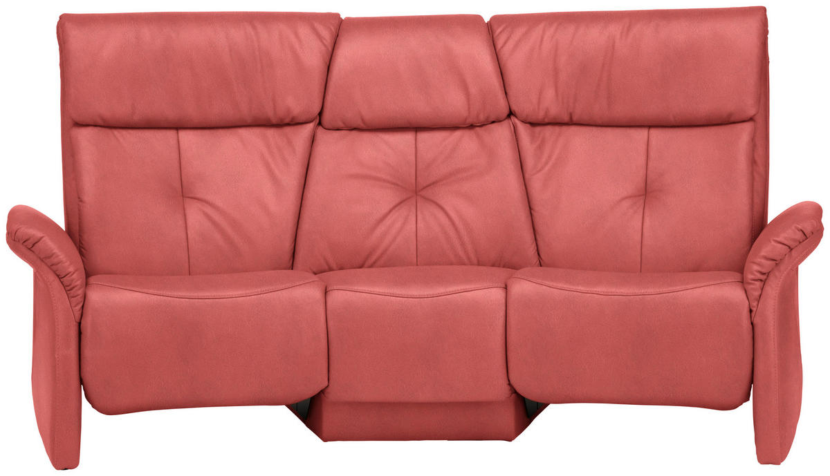 TRAPEZSOFA in Echtleder Rot  - Rot/Naturfarben, KONVENTIONELL, Leder/Holz (208/103/105cm) - Himolla Komfortklass