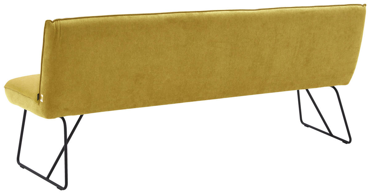 SITZBANK in Metall, Textil Gelb, Schwarz  - Gelb/Schwarz, Design, Textil/Metall (238/89/68cm) - Dieter Knoll